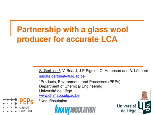 (PDF) PARTNERSHIP with a glass wool producer for accurate LCA