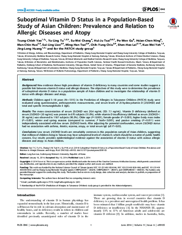 (PDF) Suboptimal vitamin D status in a population-based study of Asian ...