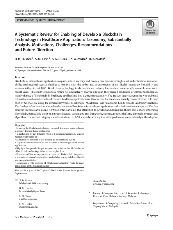 (PDF) A Systematic Review for Enabling of Develop a Blockchain ...