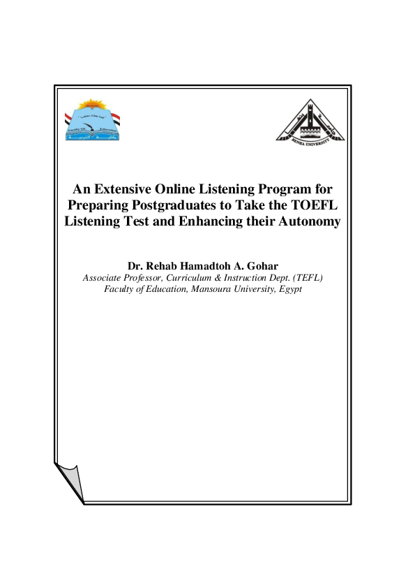 (PDF) An Extensive Online Listening Program for Preparing Postgraduates ...