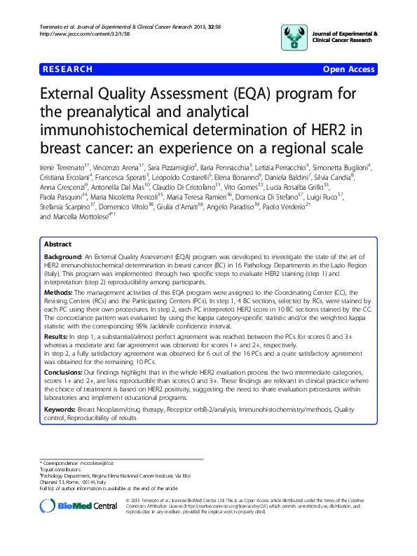 (PDF) External Quality Assessment (EQA) program for the preanalytical ...