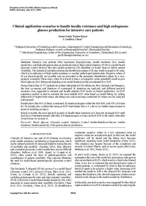 (PDF) Clinical application scenarios to handle insulin resistance and ...