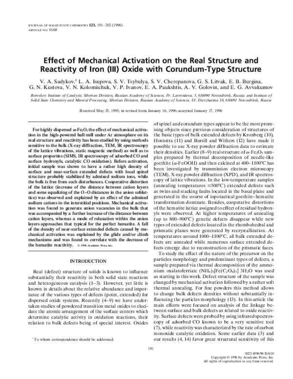 (PDF) Effect of Mechanical Activation on the Real Structure and ...
