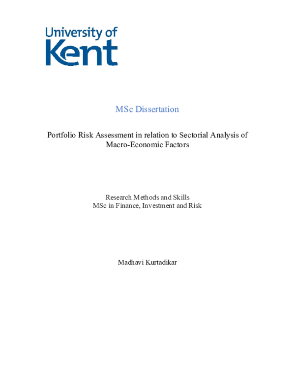 (PDF) Portfolio Risk Assessment in relation to Sectoral Analysis of ...