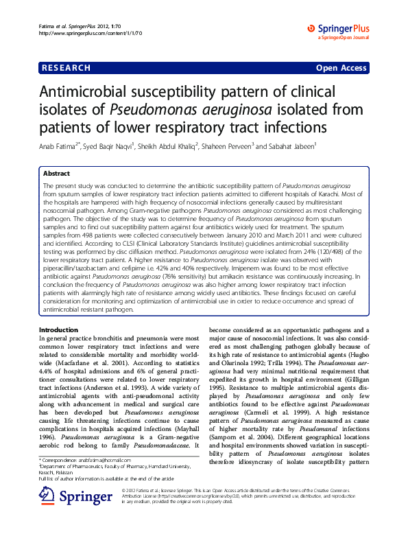(PDF) Antimicrobial susceptibility pattern of clinical isolates of ...