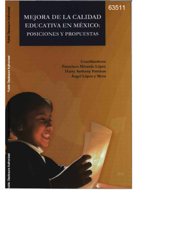 (PDF) Mejora de fa calidad educativa en Mexico. Posiciones y propuestas