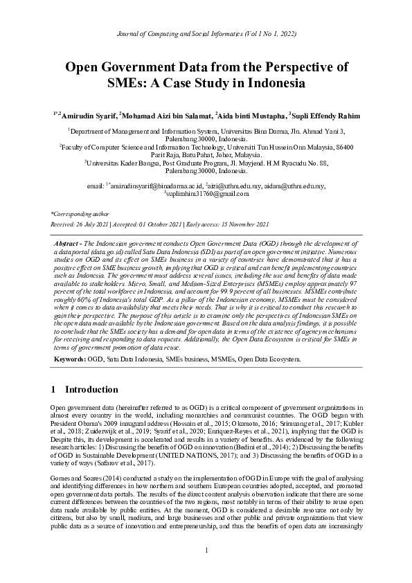 (PDF) Open Government Data from the Perspective of SMEs: A Case Study ...