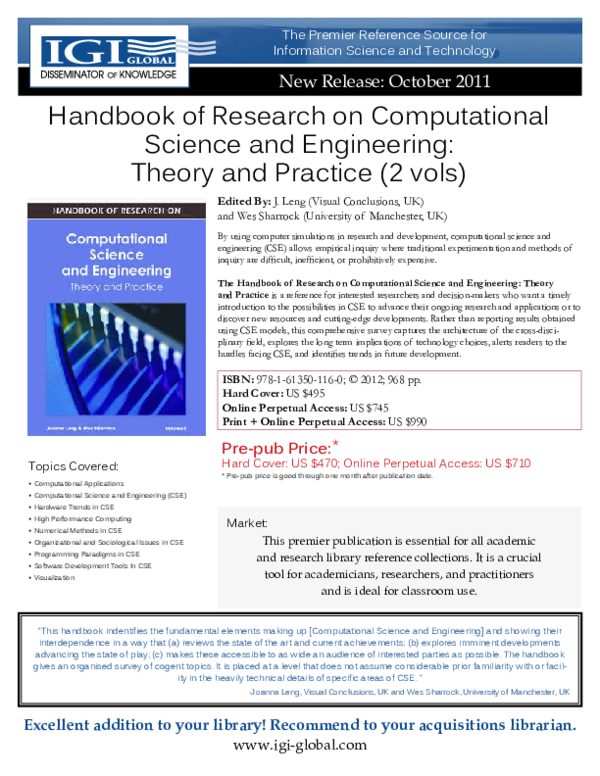(PDF) Handbook of Research on Computational Science and Engineering