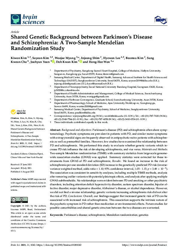 (PDF) Shared Genetic Background between Parkinson’s Disease and ...