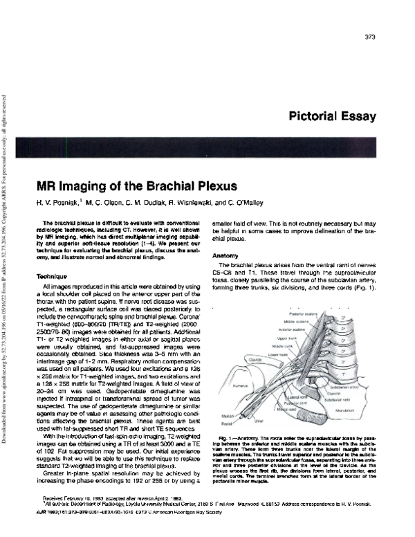 (PDF) MR imaging of the brachial plexus