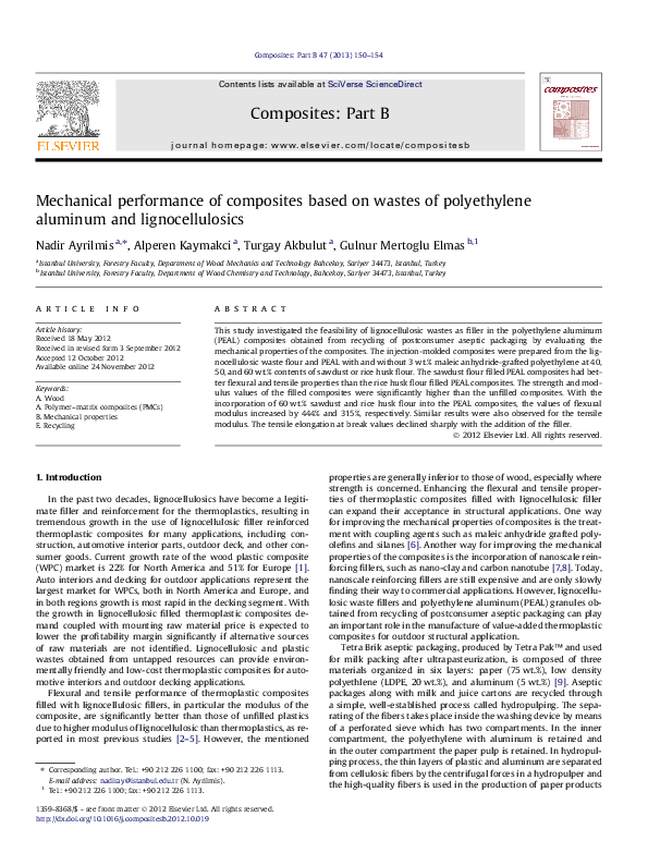 (PDF) Mechanical performance of composites based on wastes of ...