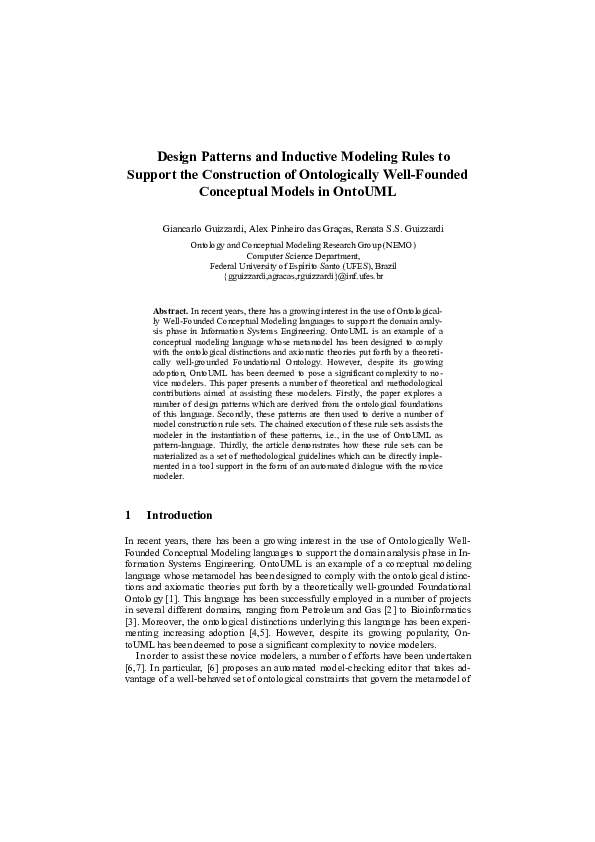 (PDF) S.: Design Patterns and Inductive Modelling Rules to Support the ...