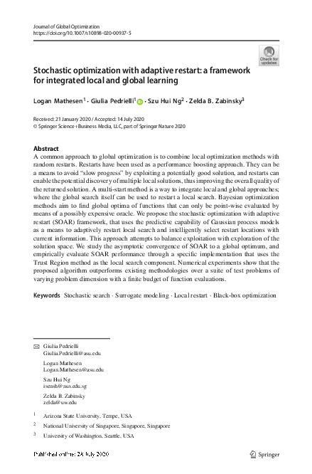 (PDF) Stochastic optimization with adaptive restart: a framework for ...