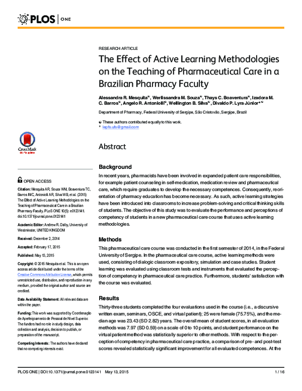 (PDF) The Effect of Active Learning Methodologies on the Teaching of ...