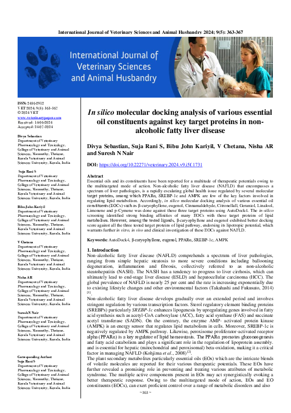 (PDF) In silico molecular docking analysis of various essential oil ...