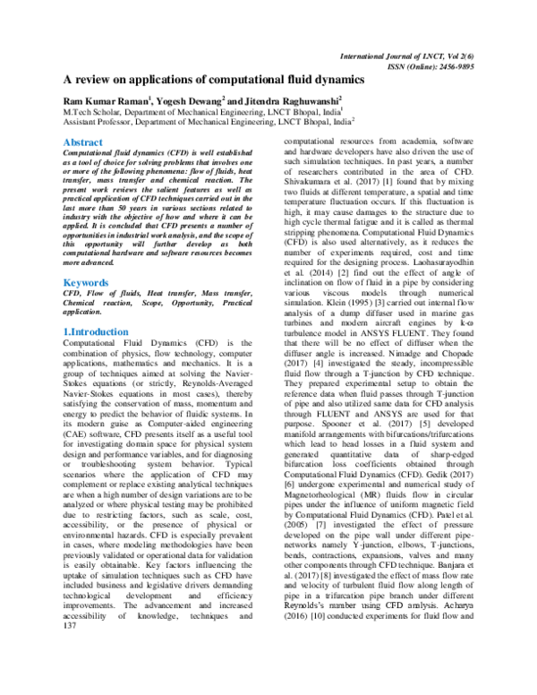 (PDF) A review on applications of computational fluid dynamics