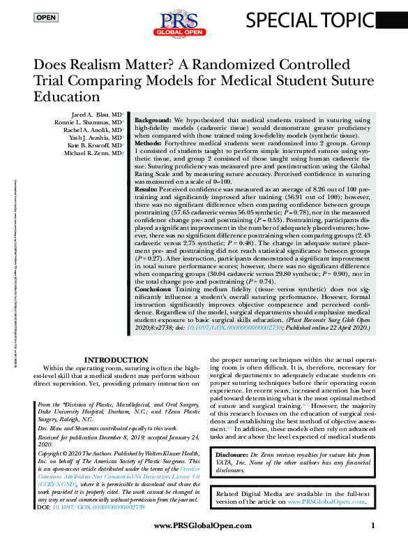 (PDF) Does Realism Matter? A Randomized Controlled Trial Comparing ...
