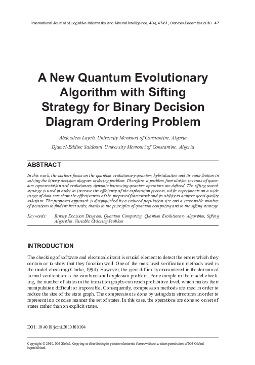 (PDF) A New Quantum Evolutionary Algorithm with Sifting Strategy for ...