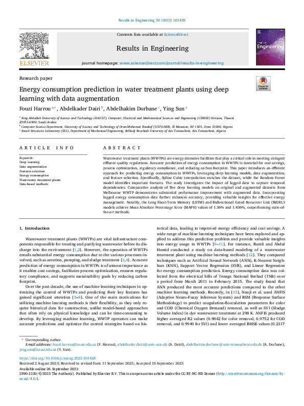 (PDF) Energy consumption prediction in water treatment plants using ...