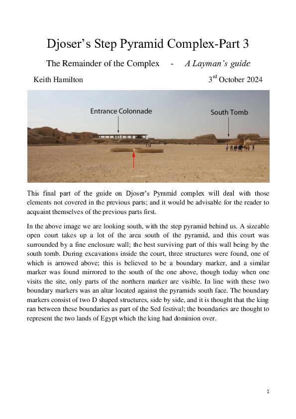 (PDF) Djoser's Step Pyramid Complex-Part 3, The Remainder of the ...