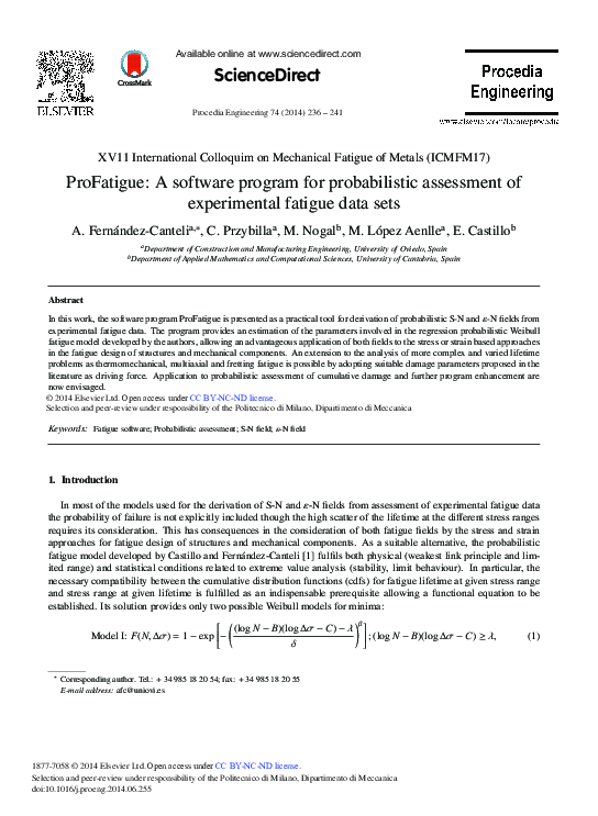 (PDF) Profatigue: A software program for probabilistic assessment of ...