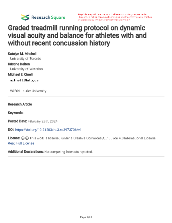 (PDF) Graded treadmill running protocol on dynamic visual acuity and ...