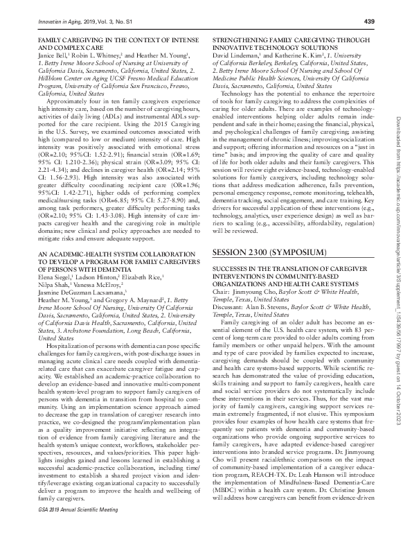 (PDF) Family Caregiving in the Context of Intense and Complex Care
