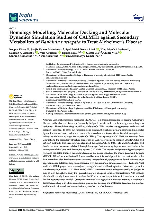 (PDF) Homology Modelling, Molecular Docking and Molecular Dynamics ...