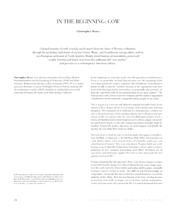 (PDF) In The Beginning: Cow
