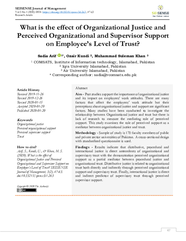 (PDF) What is the effect of Organizational Justice and Perceived ...