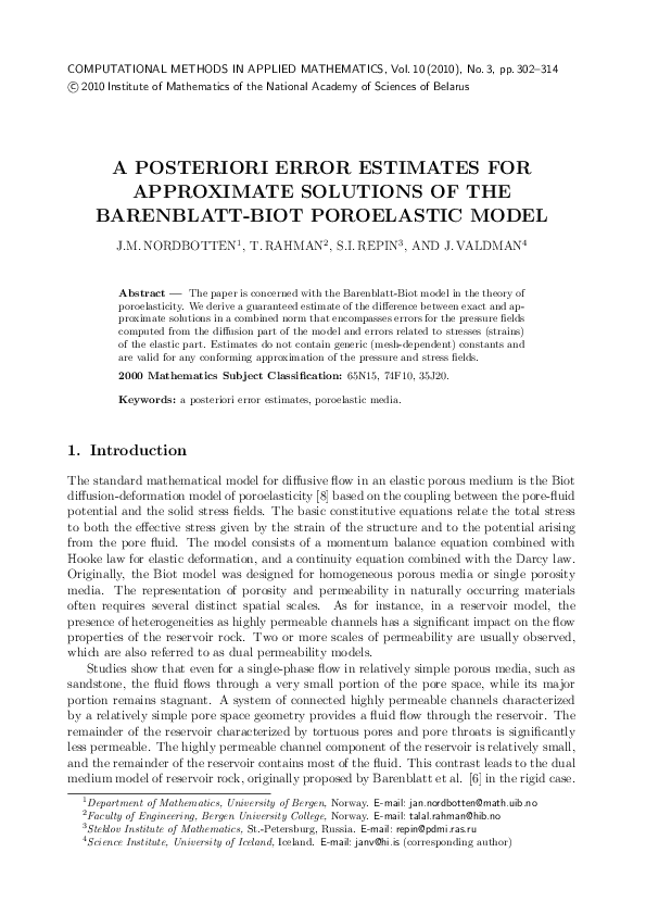 (PDF) A Posteriori Error Estimates for Approximate Solutions of the ...