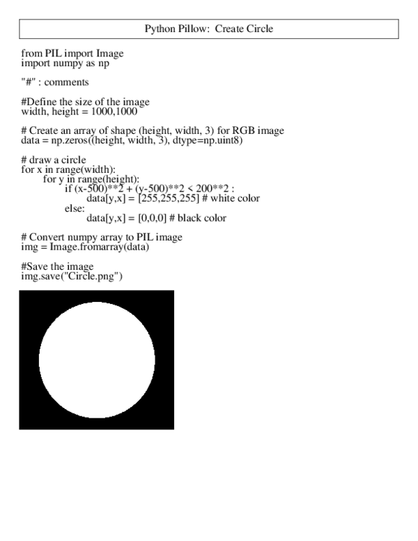(PDF) Python Pillow: Create Circle from PIL