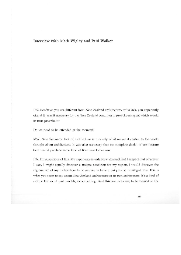 Interviews: Mark Wigley and Paul Walker