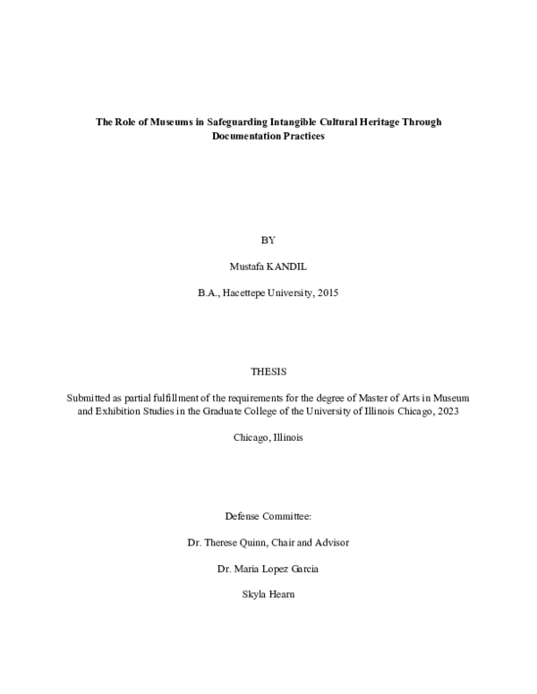 (PDF) The Role of Museums in Safeguarding Intangible Cultural Heritage ...
