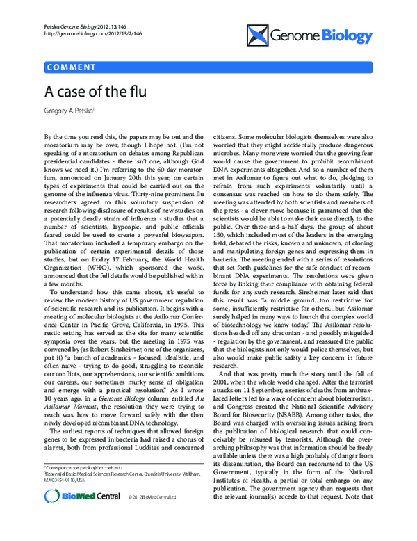 (PDF) A case of the flu