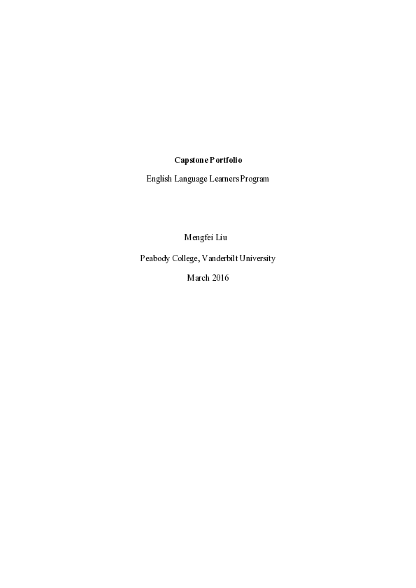 Pdf Capstone Portfolio English Language Academia Edu