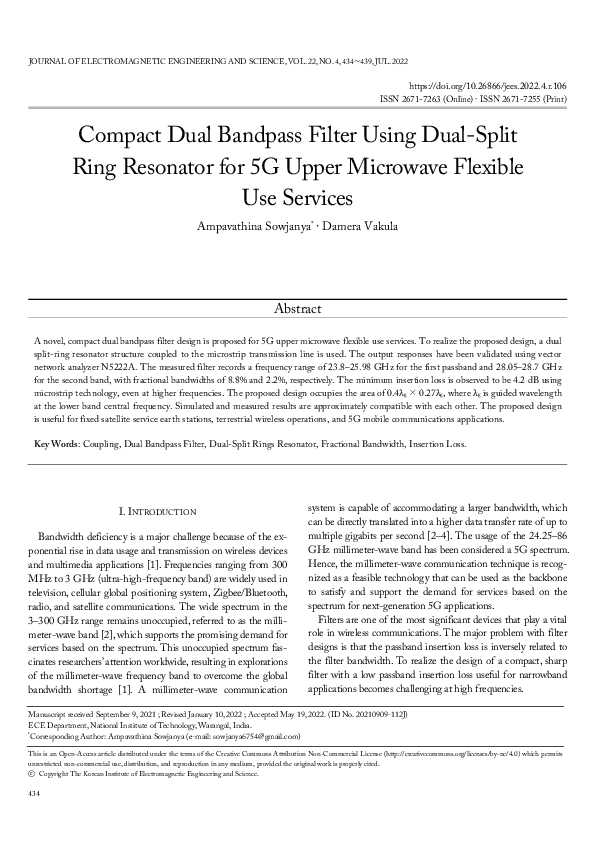 (PDF) Compact Dual Bandpass Filter Using Dual-Split Ring Resonator for ...