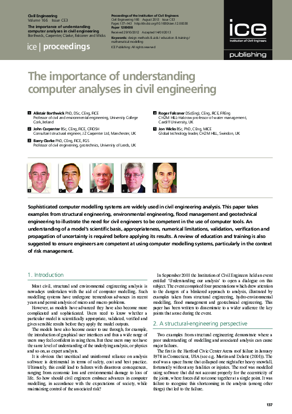(PDF) The importance of understanding computer analyses in civil ...