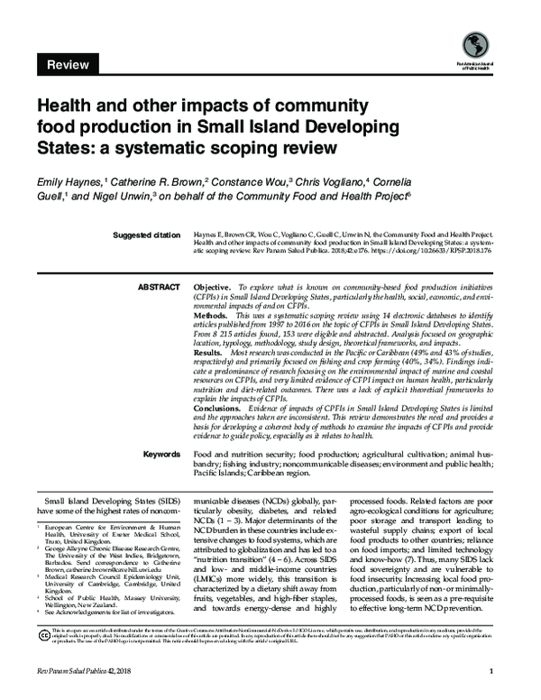 (PDF) Impacts of Climate Change on Food Security in Small Island ...
