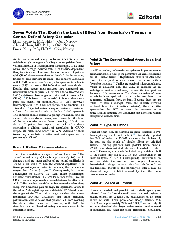 (PDF) Seven Points That Explain the Lack of Effect from Reperfusion ...