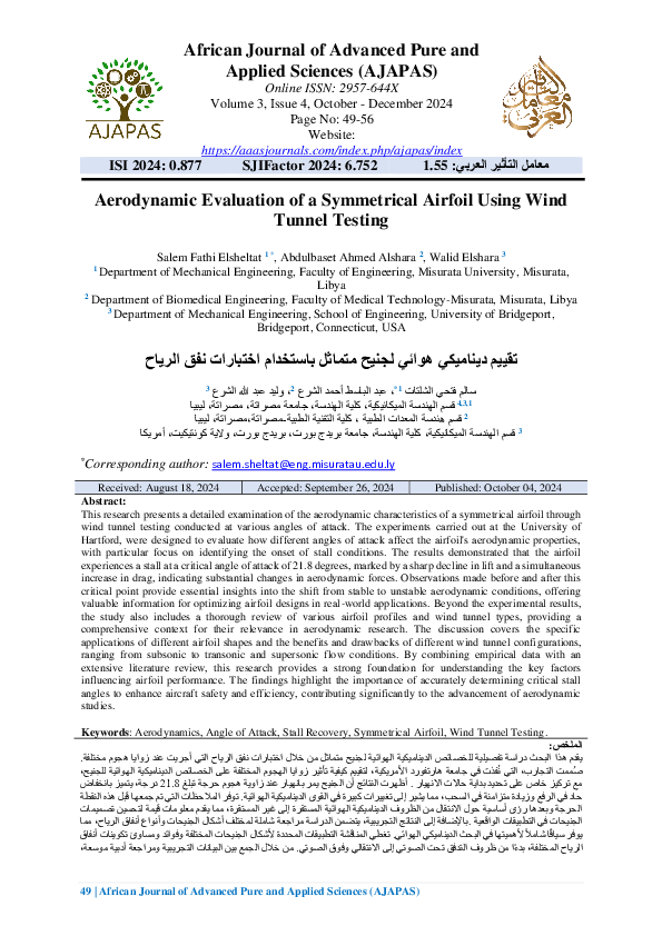 (PDF) Aerodynamic Evaluation of a Symmetrical Airfoil Using Wind Tunnel ...