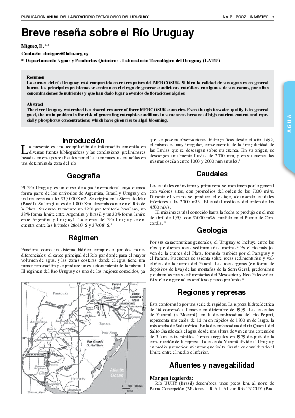 (PDF) Breve reseña sobre el Río Uruguay
