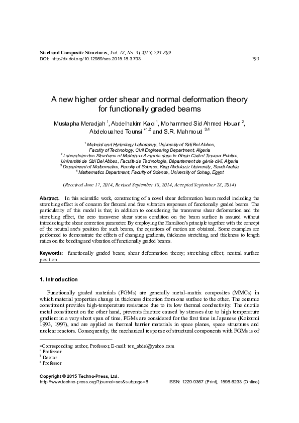 (PDF) A new higher-order shear and normal deformation theory for ...