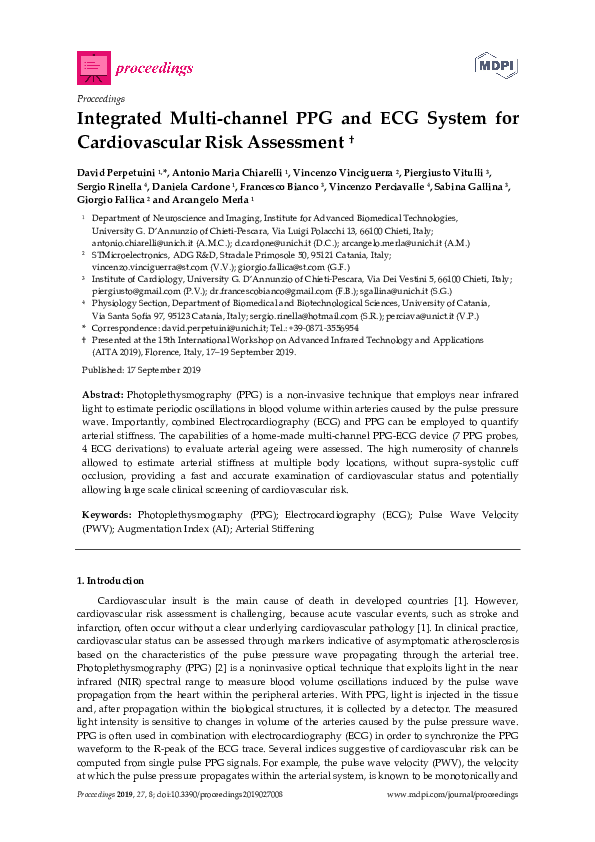 (PDF) Integrated Multi-channel PPG and ECG System for Cardiovascular ...