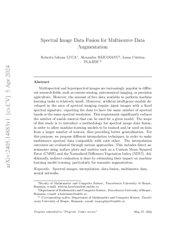 (PDF) Spectral Image Data Fusion for Multisource Data Augmentation