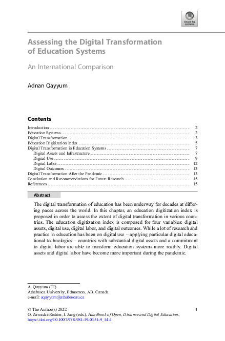 (PDF) Assessing the Digital Transformation of Education Systems