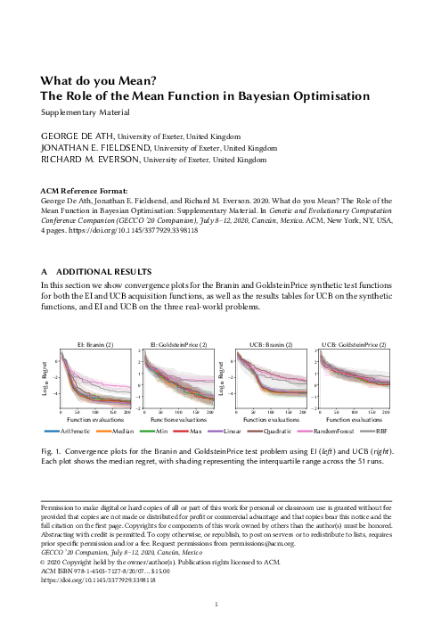 (PDF) What do you Mean? The Role of the Mean Function in Bayesian ...