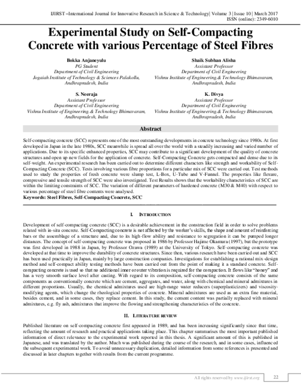 (PDF) Experimental Study on Self Compacting Concretewith Varying ...