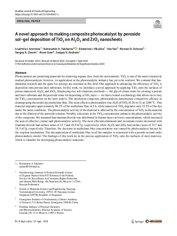(PDF) A novel approach to making composite photocatalyst by peroxide ...