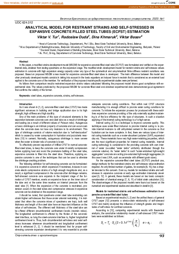 (PDF) Analytical Model for Restraint Strains and Self-stressed in ...